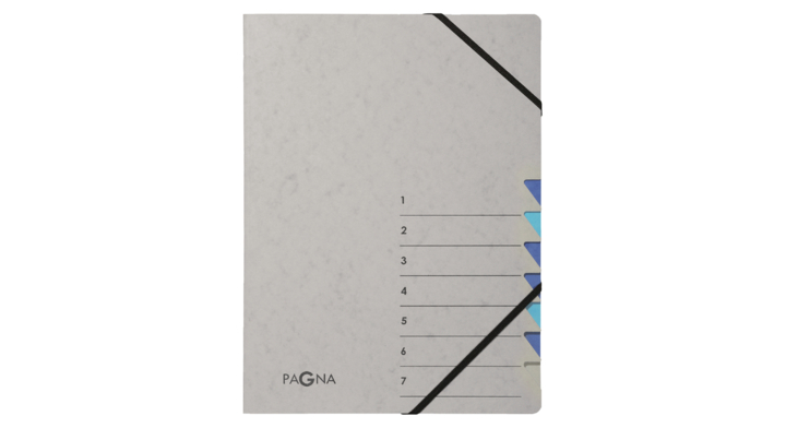 Sorteermap pagna easy 7tab a4 pp grijs/blauw(p4430702)