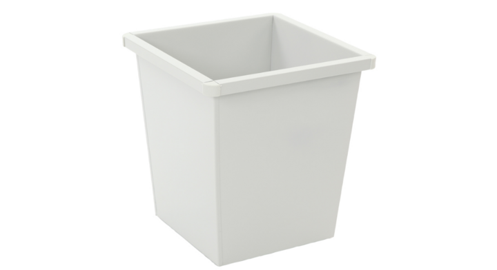 Metalen papierbak, vierkant, 27 liter, grijs, VB 102700