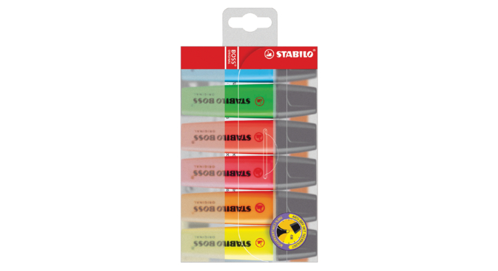Markeerstift stabilo boss ass 6st