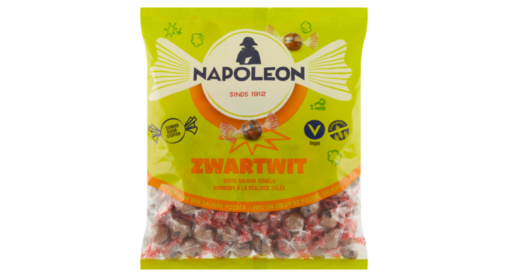 Snoep napoleon zwart wit zak 1kg(32553)