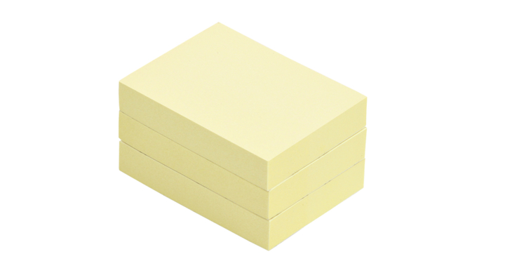 Memoblok quantore 50x40mm geel, set/3 blokjes