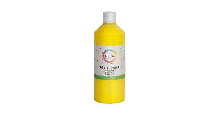 Plakkaatverf qrea geel 500ml(47532)