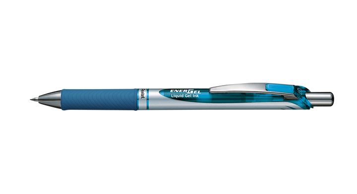 Gelschrijver pentel energel bl77 drukknop 0.4mm lichtblauw(0