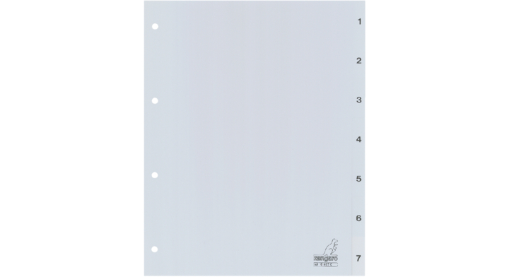 Tabblad kangaro g407c a4 4r pp 7dlg 1-7 grijs(g407c)