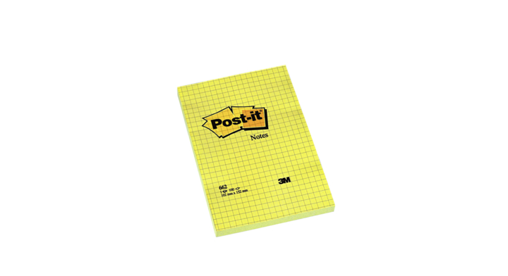 Memoblok 3m post-it 662 102x152mm ruit geel