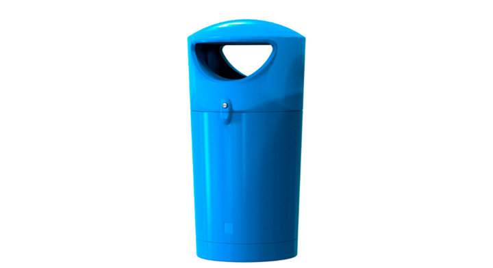 Metro Hooded, afvalbak, 100 liter, blauw, VB 719235