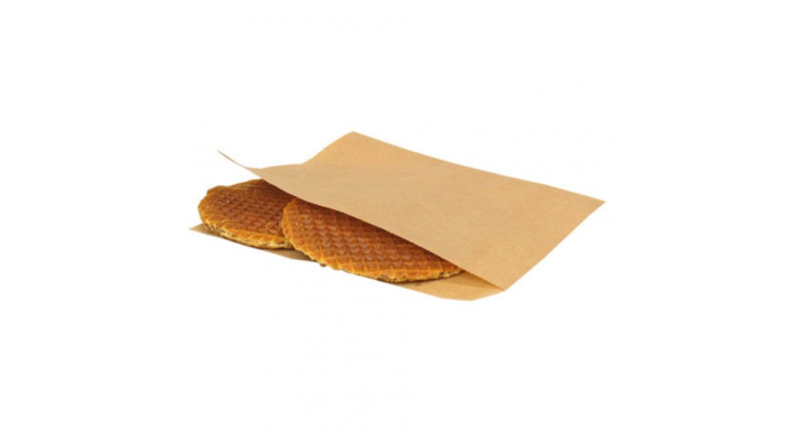 Papieren zakje, bruin, 18x21cm, shoarma, hamburger (1000)