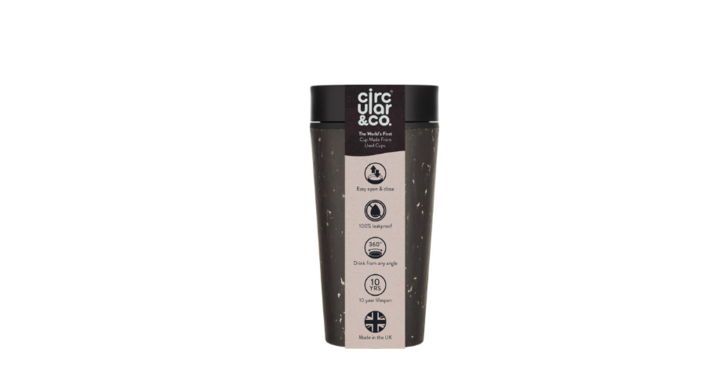 Circular&Co, herbruikbare beker, 12oz,340ml, zwart, zwart