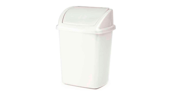 Afvalbak met swingdeksel, 4.5 liter, wit, VB 008397