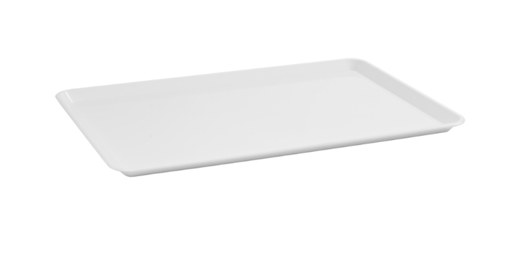 Rechthoekige vitrineschaal, 280x420x20 mm, wit, VB 040865
