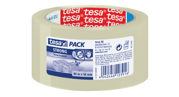 Verpakkingstape tesa 57167 pp 50mmx66m ln transp