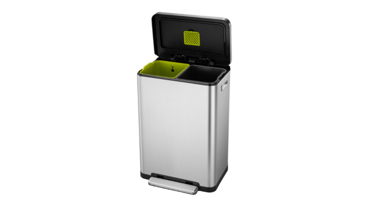 X-Cube Recycling | Pedaalemmer | 2x20 Liter | Mat RVS | VB 936840