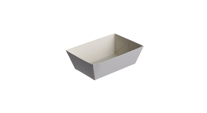 Bakje, karton, wit, 125x80x50mm, A10/F92 (250 stuks)