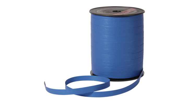 Krullint, paperlook, 10mm x 250m, blauw