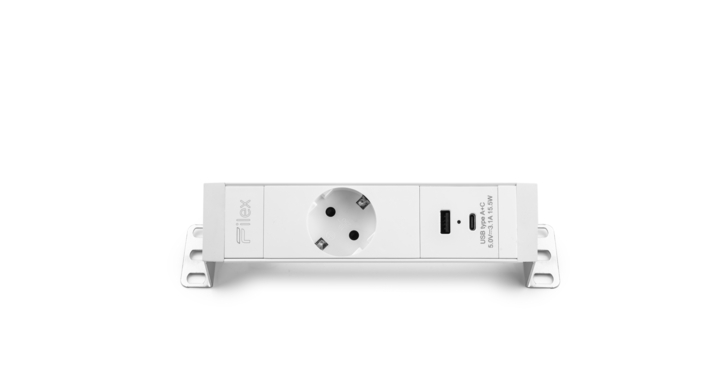 Filex, Power Desk Up 1.0, 1x 230V, USB A+C Charge, wit