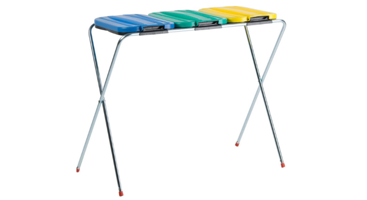 Trio zakhouder met deksel, blauw/geel/groen, VB 211003
