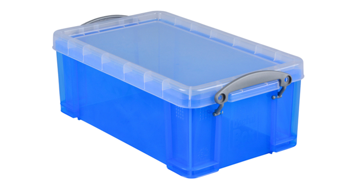 Opbergbox rub 5 ltr 340x200x125mm transp blauw(5tb)
