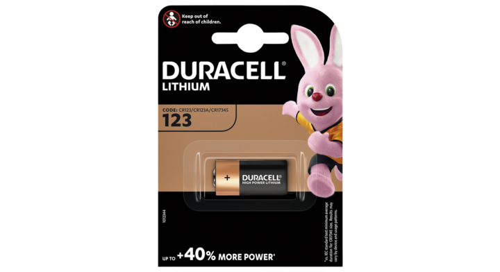 Batterij duracell 123a ultra m3 foto lithium