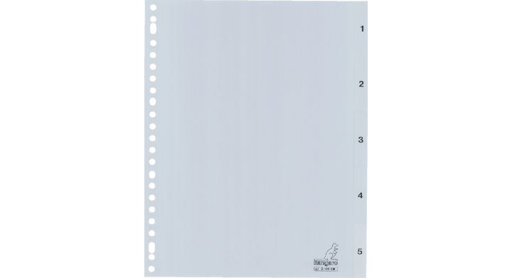 Tabblad kangaro g405cm a4 23r pp 5dlg 1-5 grijs(g405cm)