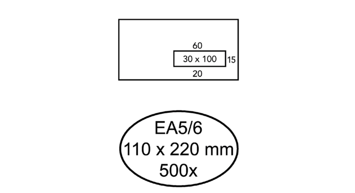 Envelop quantore venster ea5/6 vr30 zk 80gr wit
