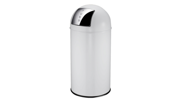 Pushcan, afvalbak met binnenbak, 40 liter, wit, VB 405550