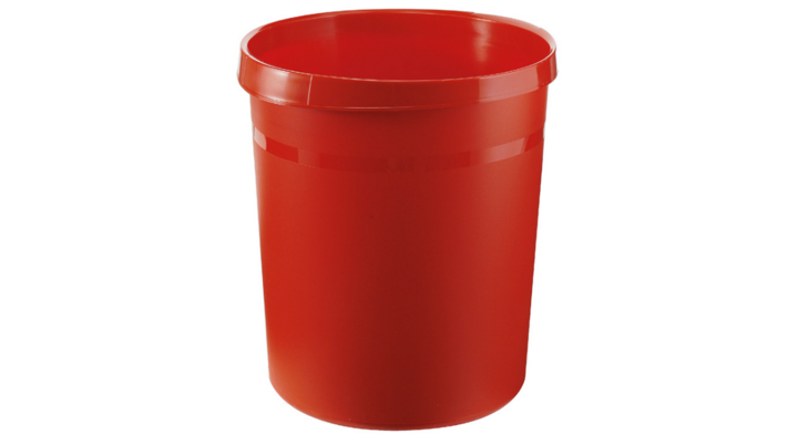 Kunststof papierbak, rond, 18 liter, rood, VB 090071