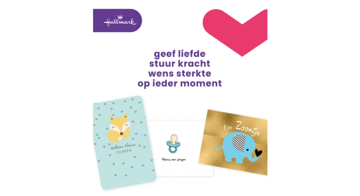 Wenskaart hallmark navulset geboorte zoon 6 stuks(30181766)