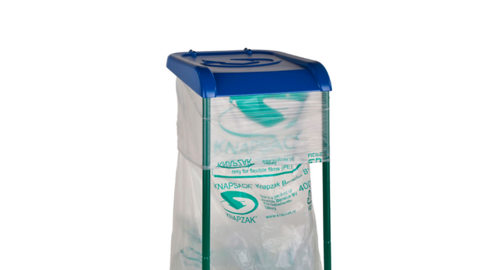 Deksel voor stalen zakhouder 400 liter, blauw, VB 419294