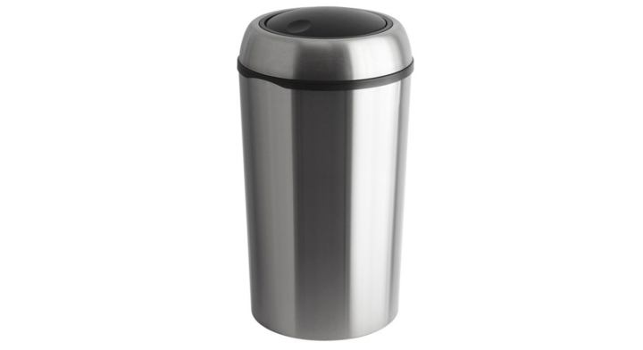 Ronde afvalbak met swingdeksel, 75 liter, RVS, VB 404515