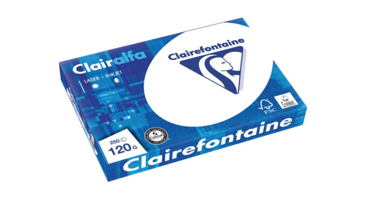 Kopieerpapier clairfontaine clairalfa a4 120gr wt, 250 vel