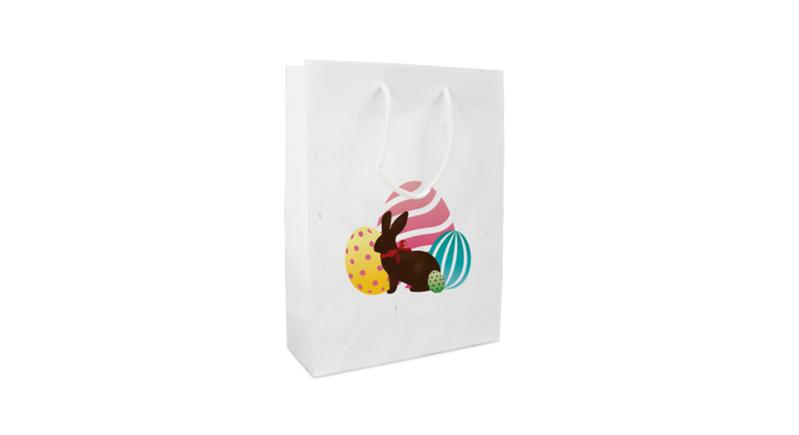 Luxe pasen tassen,Easter eggs 20+8x26cm, wit, (100st)