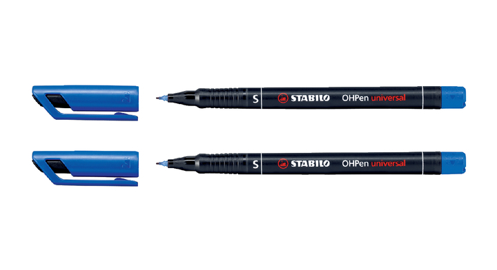 Viltstift stabilo ohp sf841 perm rond 0.4mm blauw
