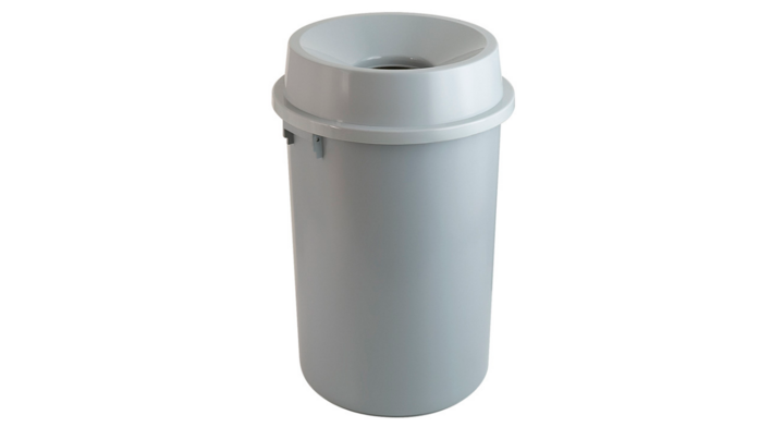 Kunststof afvalbak met open top, 60 liter, grijs, VB 200660