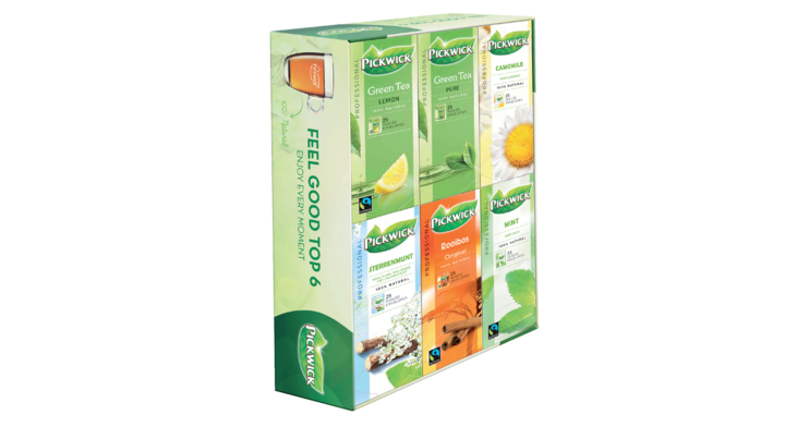 Pickwick Professional, thee, 2 gram, feel good top 6, 4016929 (6 pakken á 25 stuks)