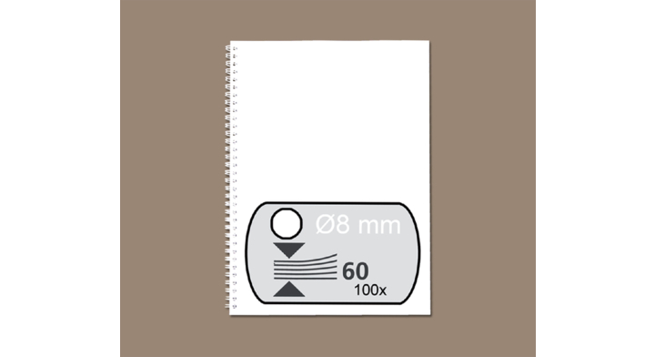 Draadrug gbc 8mm 34r wit
