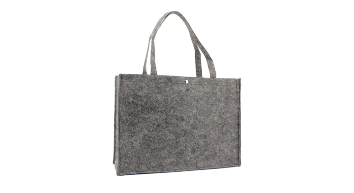 Shopper, 45+15x33cm, 220 grs, donker grijs vilt (50 stuks)