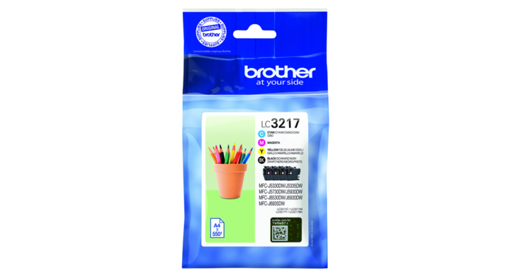 Inkcartridge brother lc-3217 zwart + 3 kleuren(lc3217val)