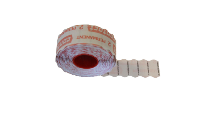 Etiket Golfrand 26x12 mm Wit T.H.T. Rol a1500 Stuks