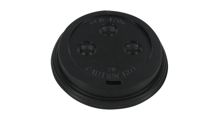 Deksel voor drinkbeker met drinkgat, 70mm, zwart (50 stuks)