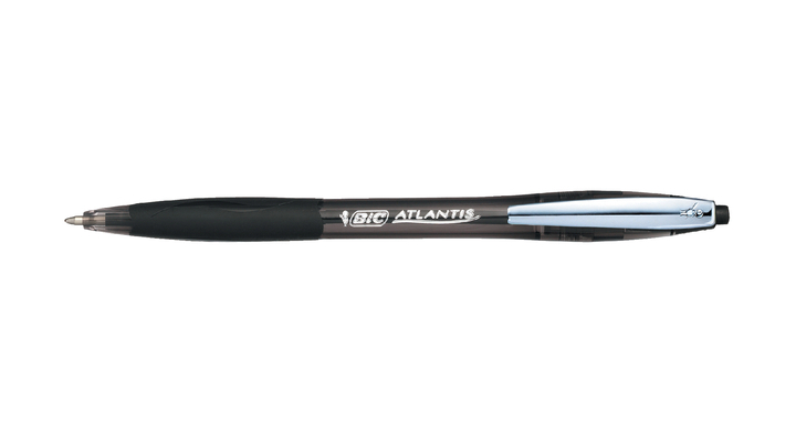 Balpen bic atlantis metalen clip zwart(902133)