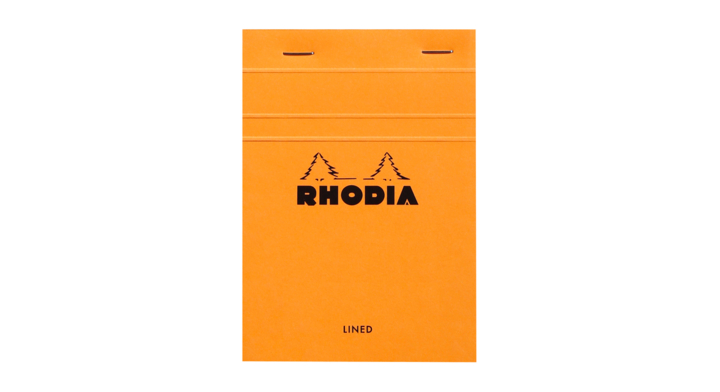 Schrijfblok rhodia a6 lijn 80 vel 80gr oranje(13600c)