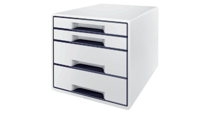 Ladenbox leitz wow 4 laden wit/grijs(52132001)