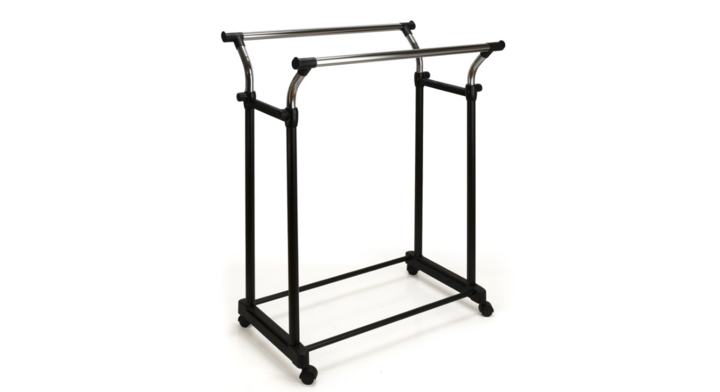 Mobiel Kledingrek Dubbel | Zwart/Chroom | VB 759527