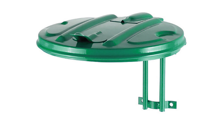 Wandzakhouder met deksel, 60 liter, groen, VB 193615
