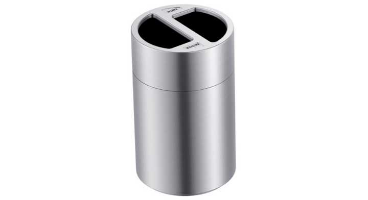 Afvalscheidingsbak, 2x60 liter, aluminium, VB 667765