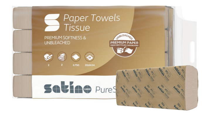 Satino PureSoft | Interfold Papieren Handdoekjes | 24x20,6cm | 2-Laags | PT2 | Soft Beige | 277530 (3.750 stuks)