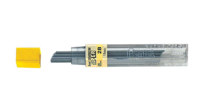 Potloodstift pentel 0.9mm zwart per koker 2b