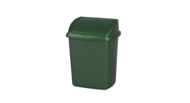 Afvalbak met swingdeksel, 8 liter, groen, VB 038400