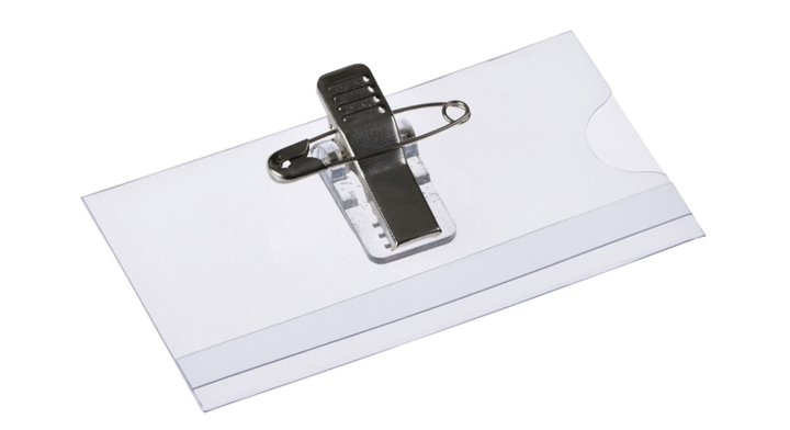 Badge met clip+speld 75x40mm
