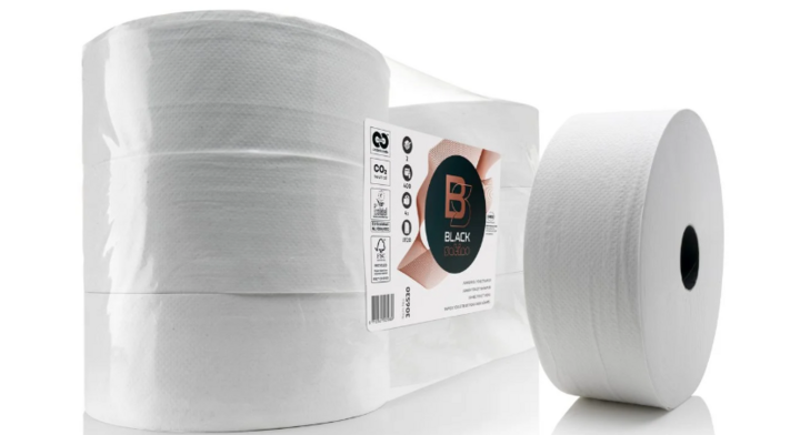 BlackSatino Original | Jumbo Toiletpapier | 380 Meter | 2-Laags | JT20 | Wit | 307130 (6 stuks)